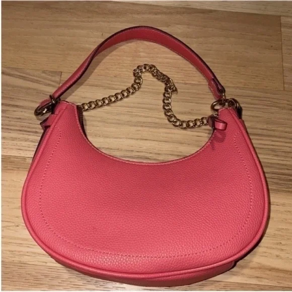 Nanette Lepore Coral Shoulder Bag with Gold Chain - Picture 4 of 7